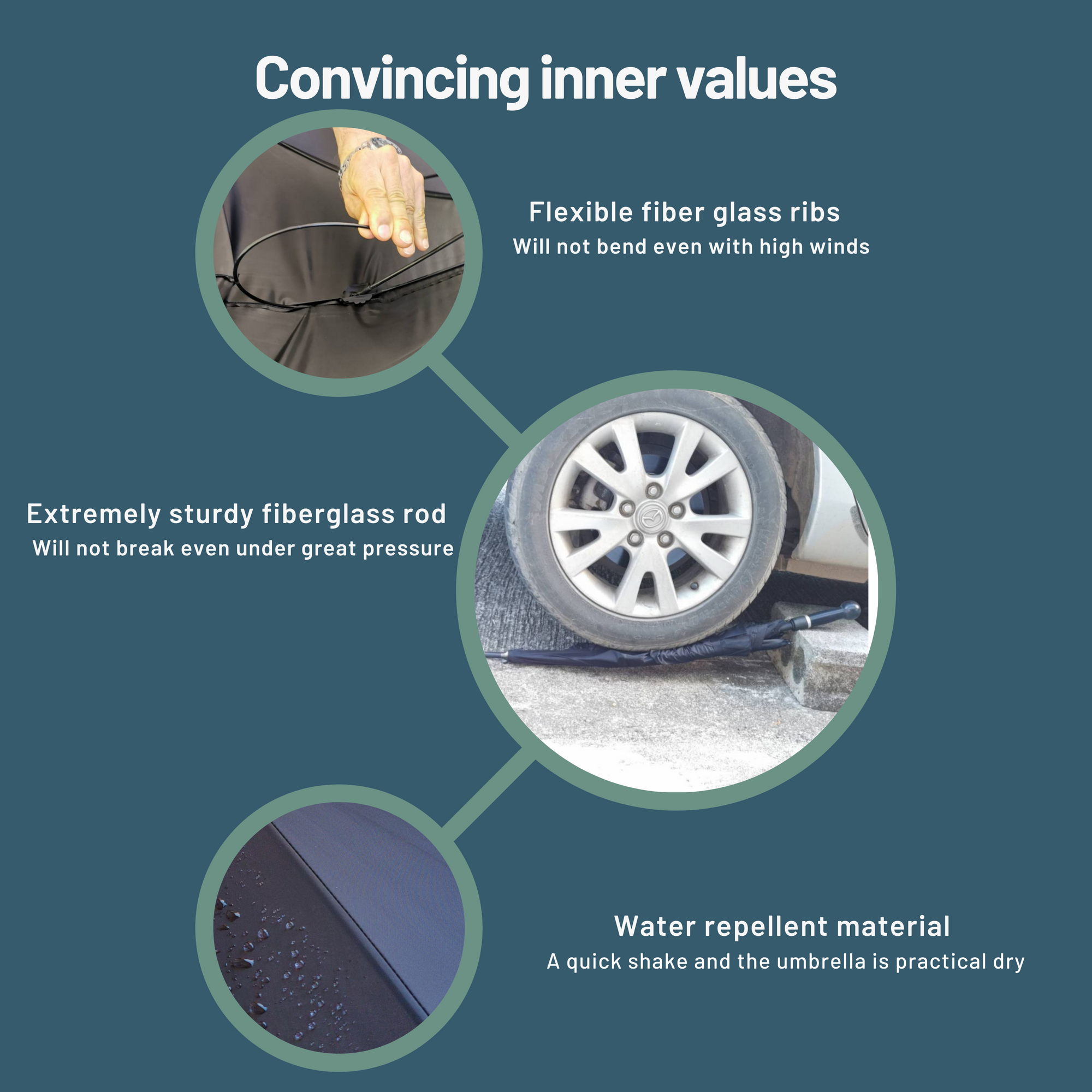 Security Umbrella men "XXL extra large with knob/tactical umbrella