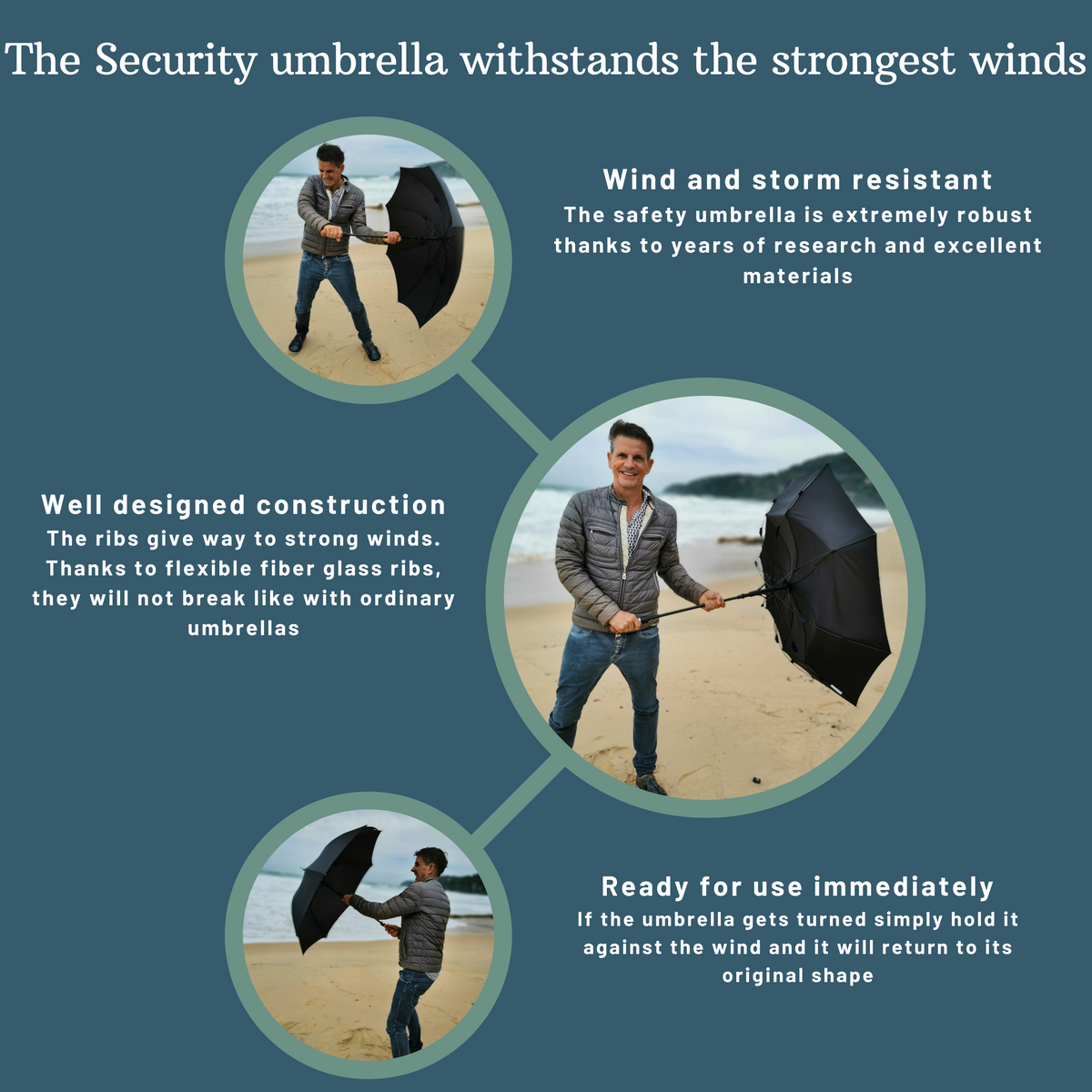 Security Umbrella men "Standard" round hook handle/tactical umbrella