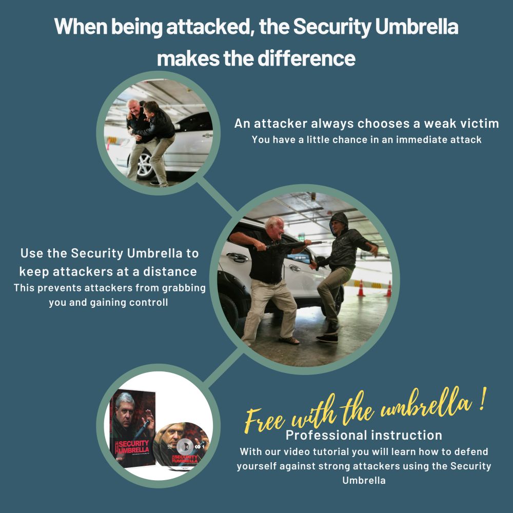 Discreet Self-Defense Umbrella – Stay Safe anywhere XL extra large with knob handle