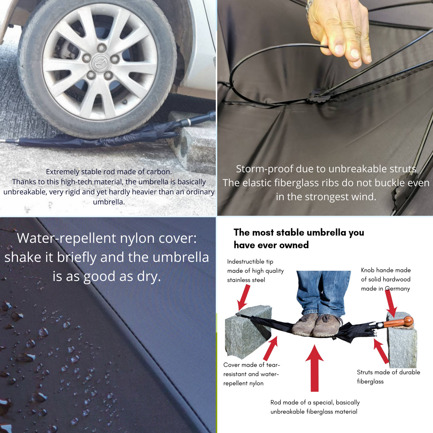 Discreet Self-Defense Umbrella – Stay Safe Anywhere standard size round hook handle