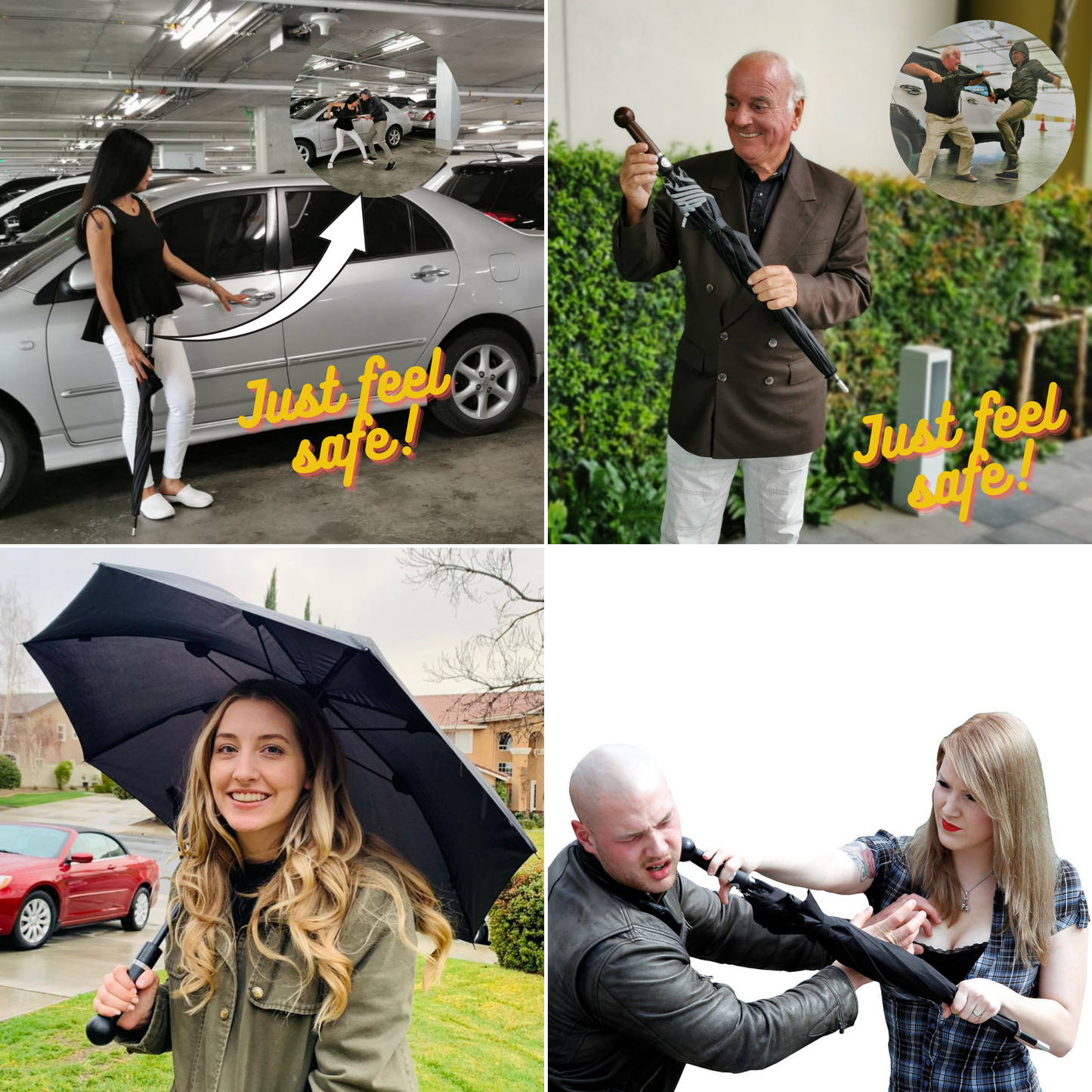 Discreet Self-Defense Umbrella – Stay Safe anywhere XL extra large with knob handle